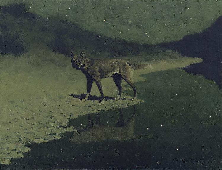 Frederic Remington Moonlight, Wolf oil painting picture
